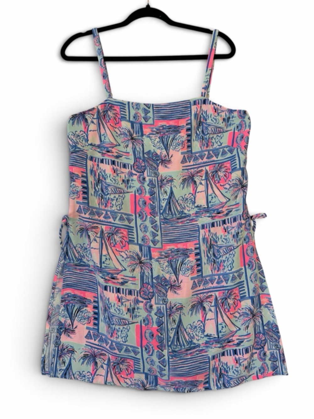 Lilly Pulitzer Size 8 Sahar Romper Dress Whisper Blue Yeah Buoy Boats NWT $168 - Picture 2 of 9
